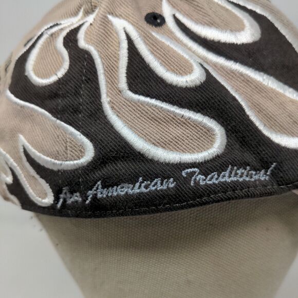 Dixie Chopper Men's Strapback Hat Tan Black OSFM Embroidered Flames Logo - Picture 8 of 12